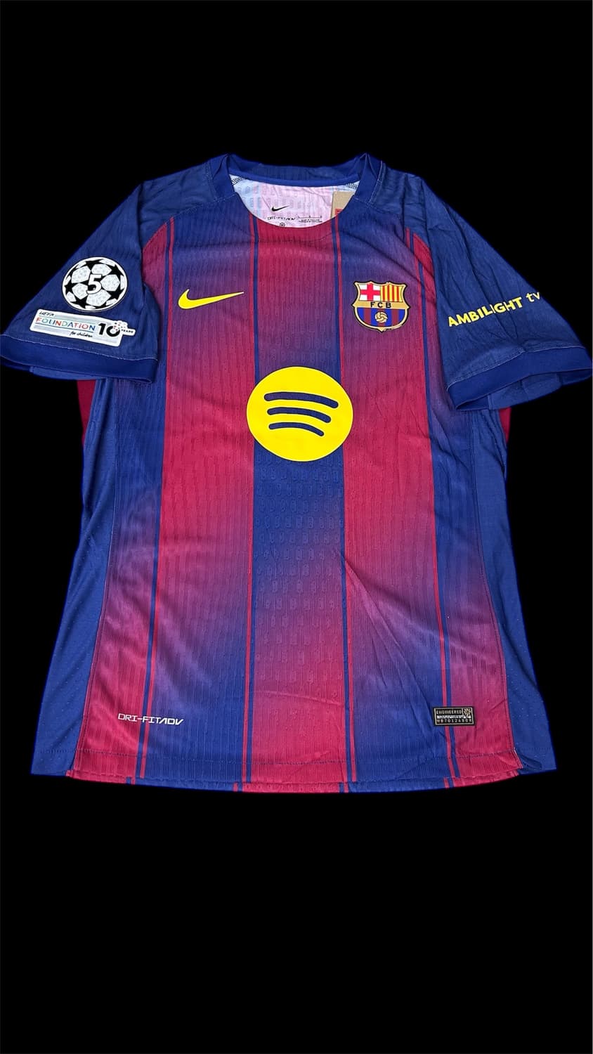 25-26 바르셀로나 홈 어센틱 가비 챔스버전 유니폼 상품이미지1