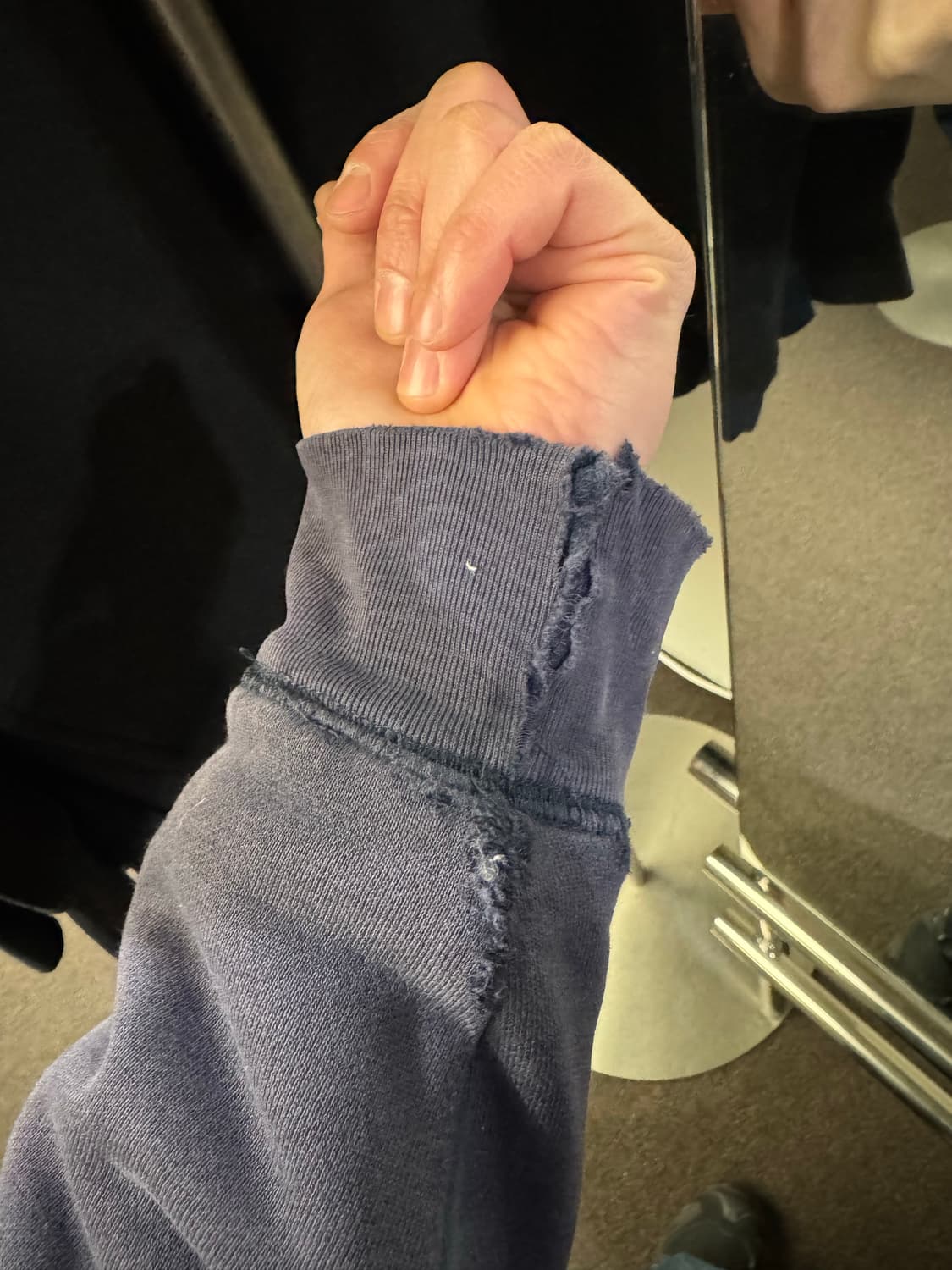 S)타미힐피거 빈티지 자수 포인트 네이비 기모후드집업 상품이미지2