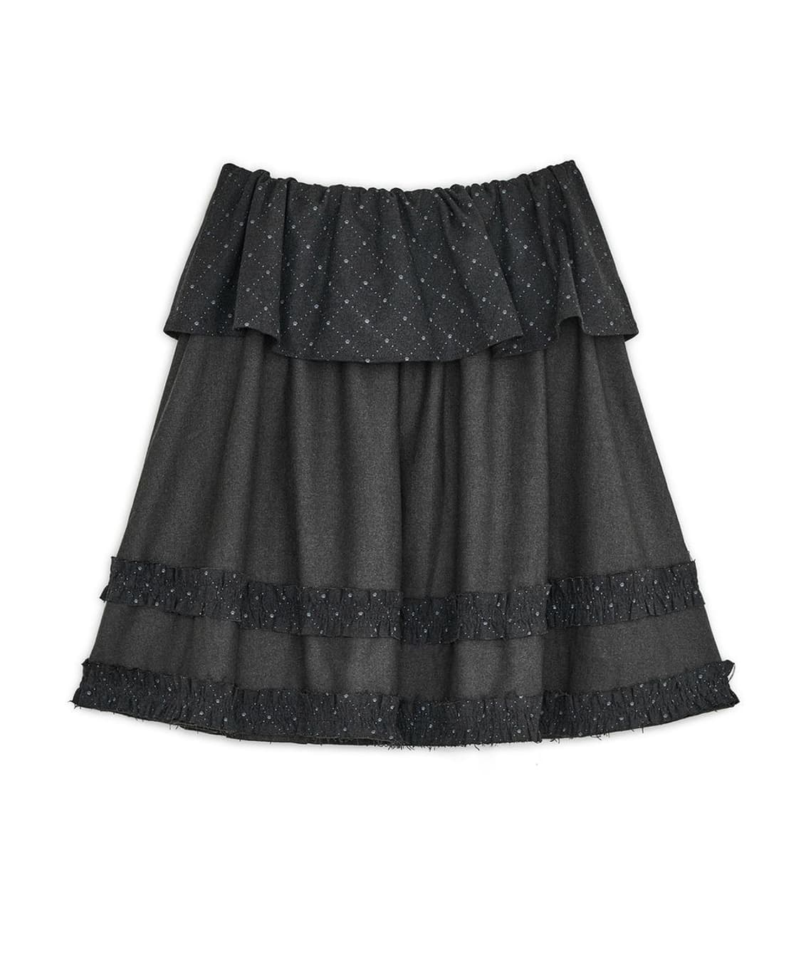 허그유어스킨 아가일 케이프 미디 스커트 상품이미지2