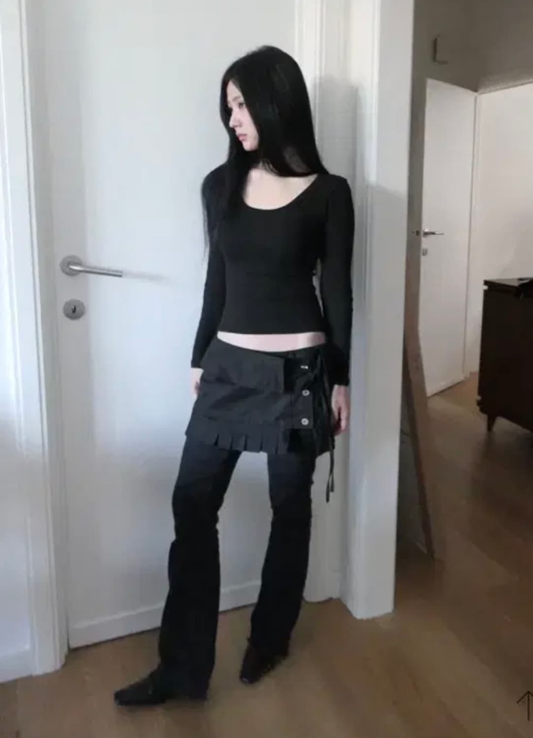 디에이디 튜프티 레이어트 블랙 스커트 상품이미지2