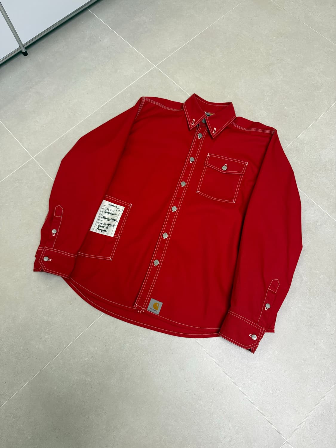 [S] 베트멍 X 칼하트 17SS 워크셔츠 자켓 레드 상품이미지1
