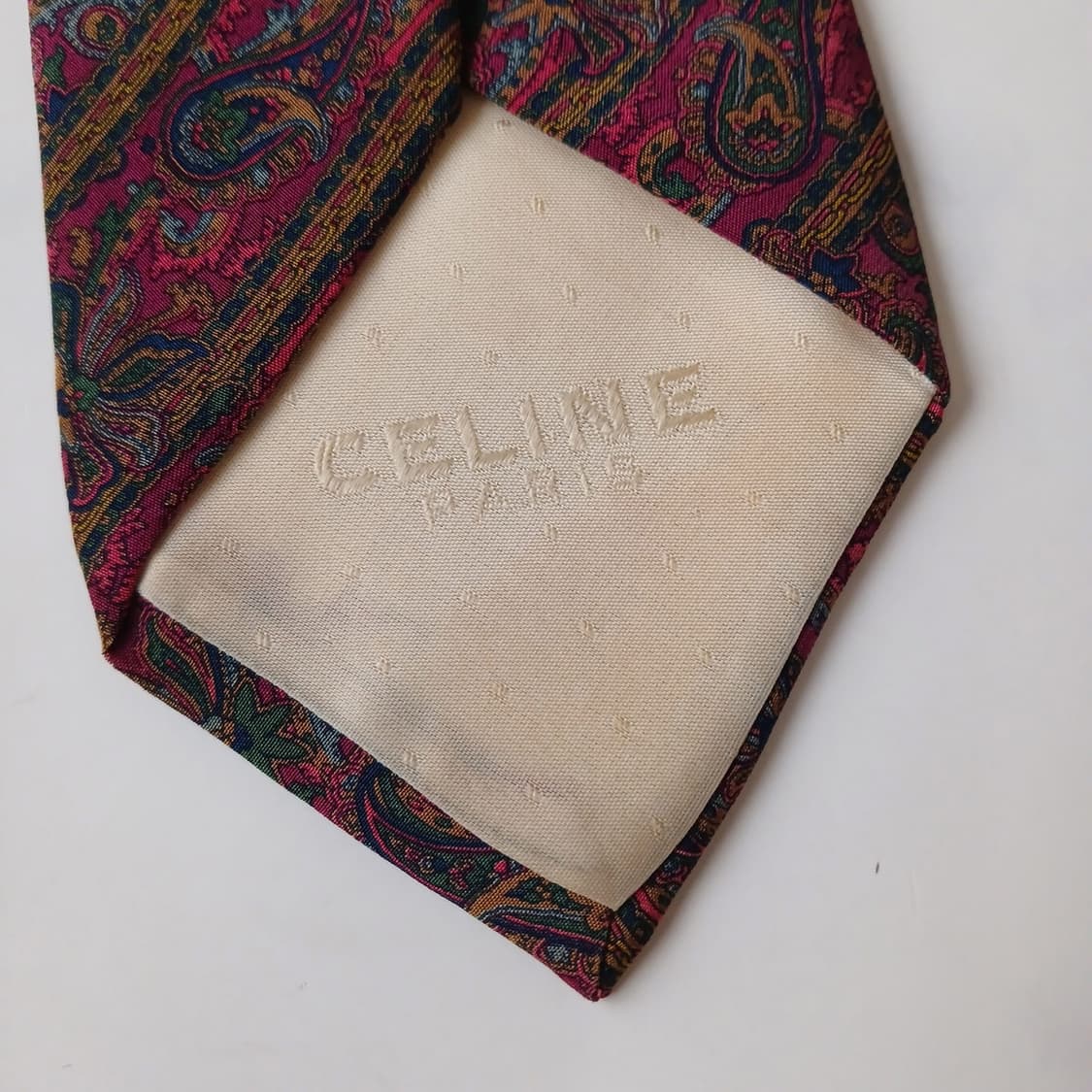 셀린느 실크 퍼플 페이즐리 패턴 넥타이 8cm A등급 A19304
 상품이미지10