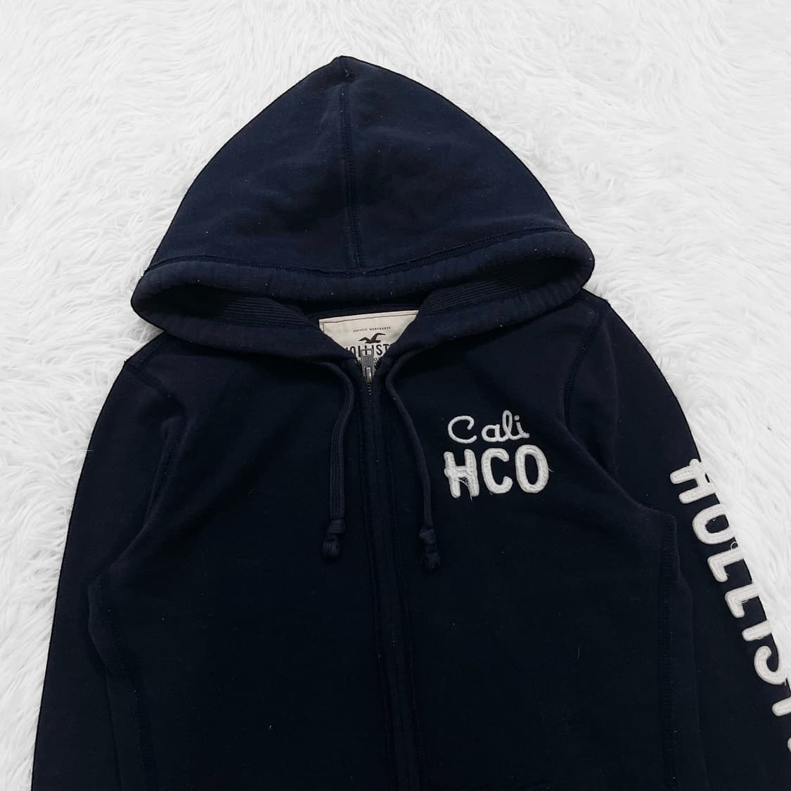 홀리스터 사이드 로고 후드집업 네이비 상품이미지3