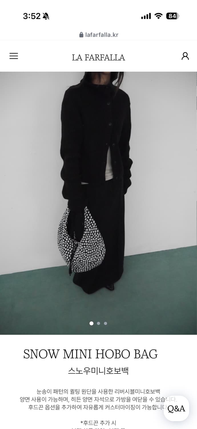 Lafarfalla SNOW MINI HOBO BAG 상품이미지1