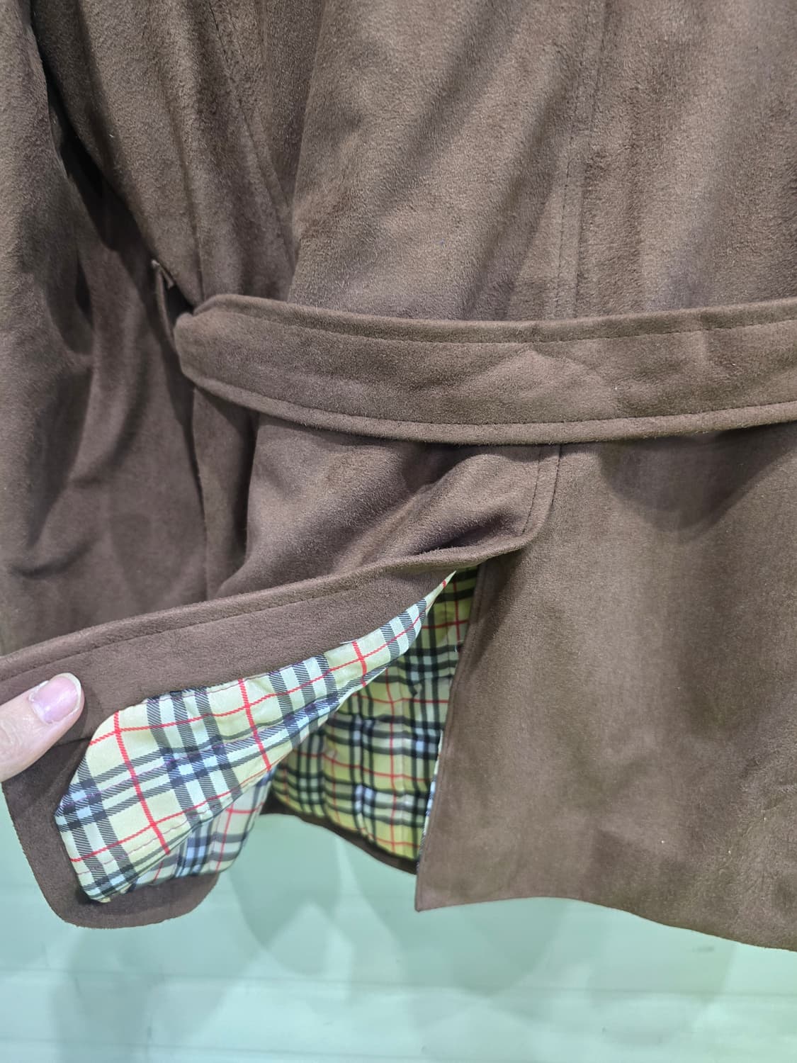 스웨이드 벨티드 자켓 브라운 상품이미지5