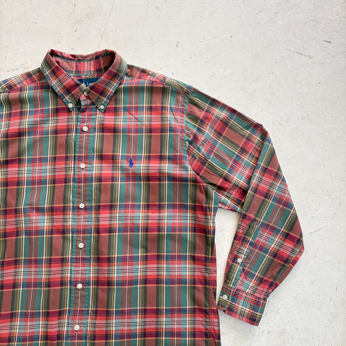 90s 폴로 랄프로렌 빈티지 플란넬 체크셔츠 XL 상품이미지2