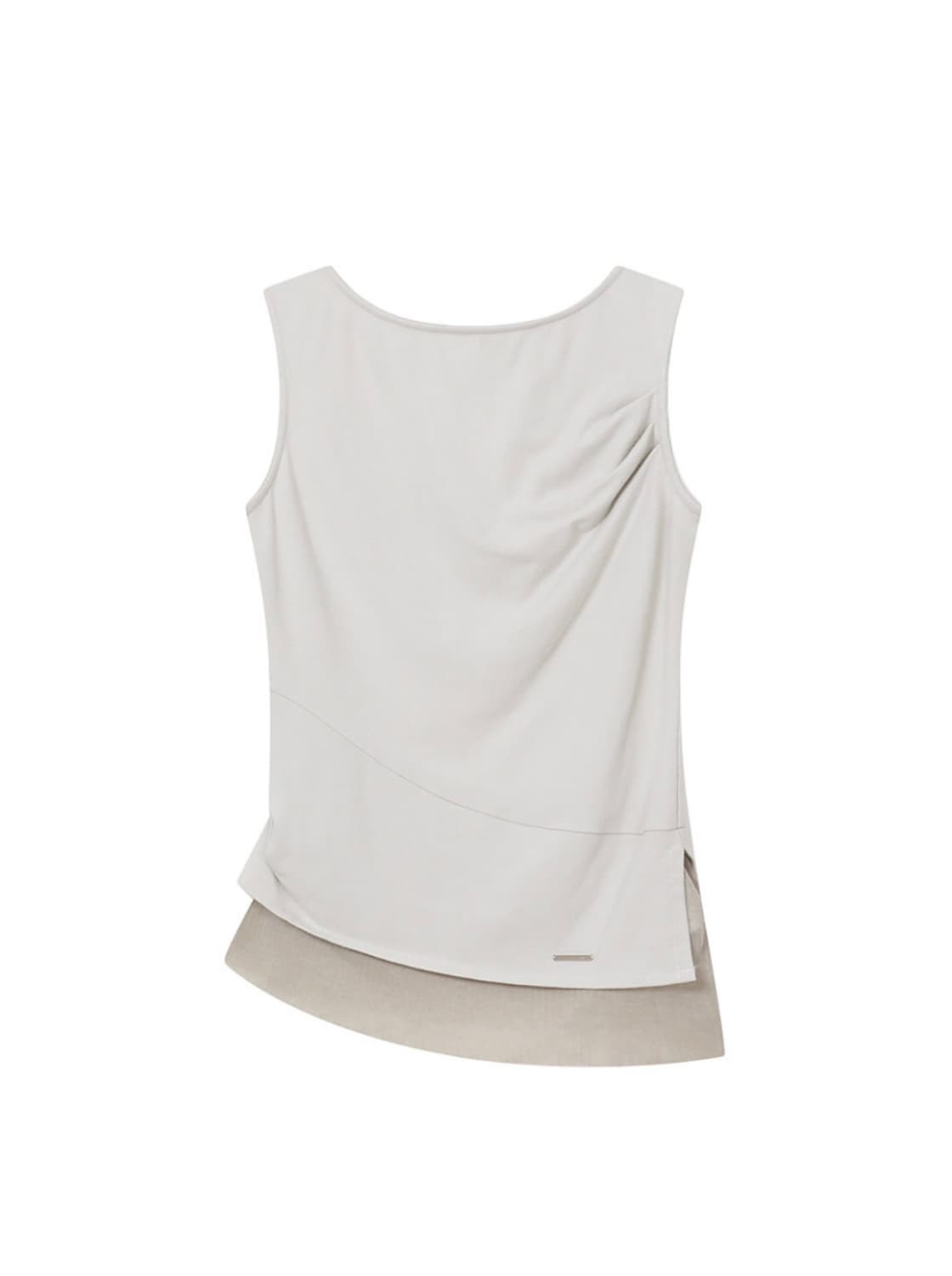 Unbalanced sheer layered sleeveless GREY 상품이미지1