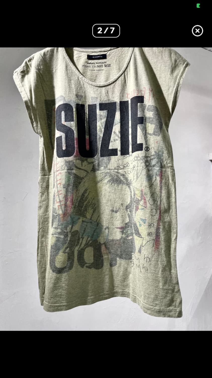 히스테릭 글래머 Wataru Komachi 그래피티 반팔 티셔츠 카키 상품이미지2