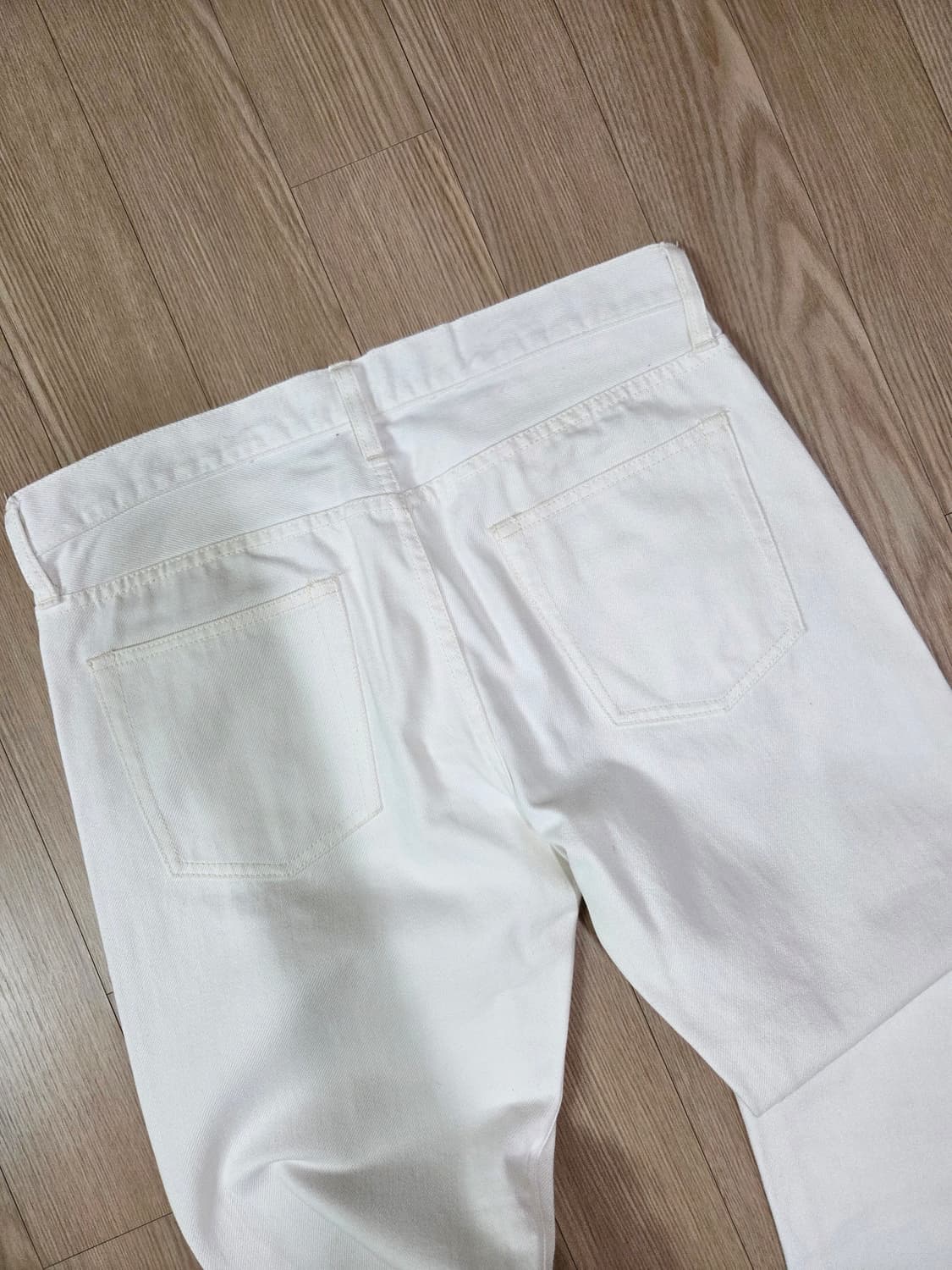 글로벌 워크 화이트 레귤러 핏 데님 팬츠 상품이미지5