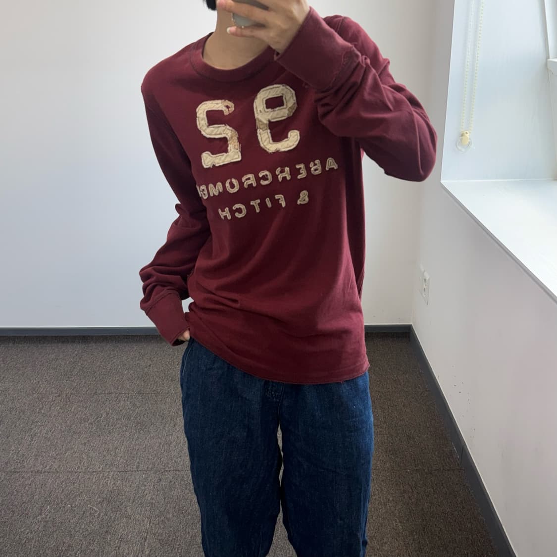 Abercrombie 아베크롬비 스펠아웃 버건디 롱슬리브  상품이미지2