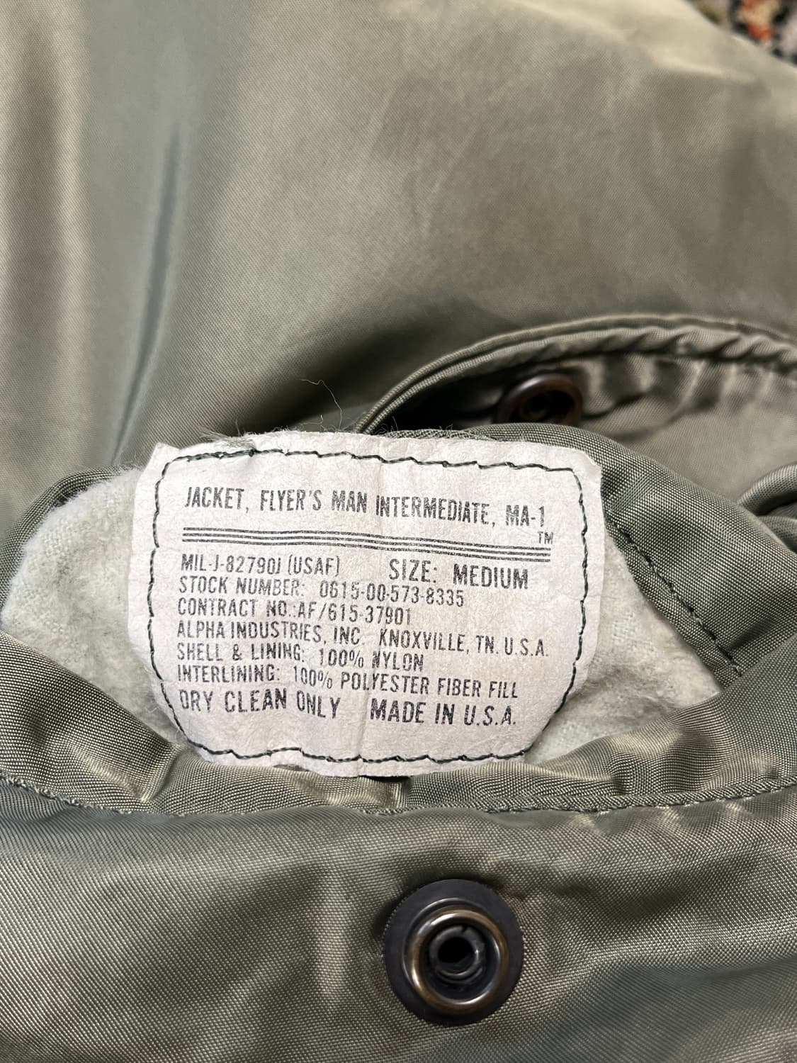 [M] 알파인더스트리 USA 빈티지 커스텀 MA-1 상품이미지3