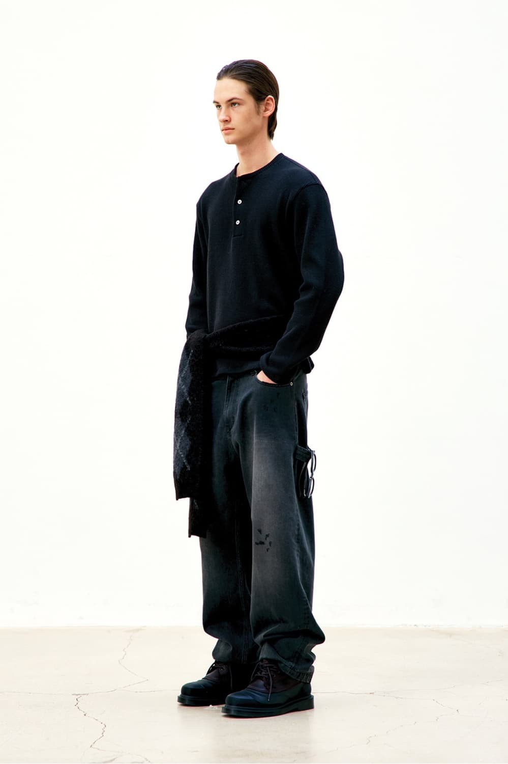 쿠어 coor 와플 헨리 넥 롱 슬리브 상품이미지3