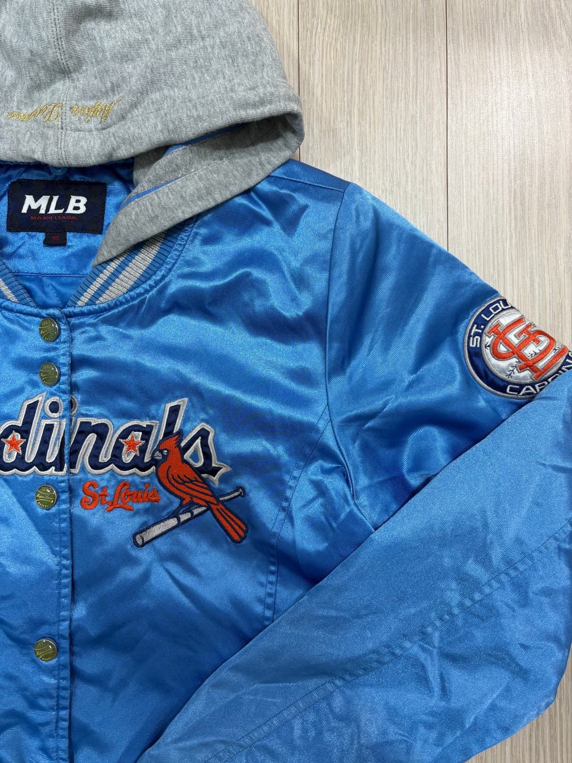 엠엘비 빅로고 1869년 초판 모델 바시티자켓 올드스쿨 야구점퍼 블루 상품이미지4