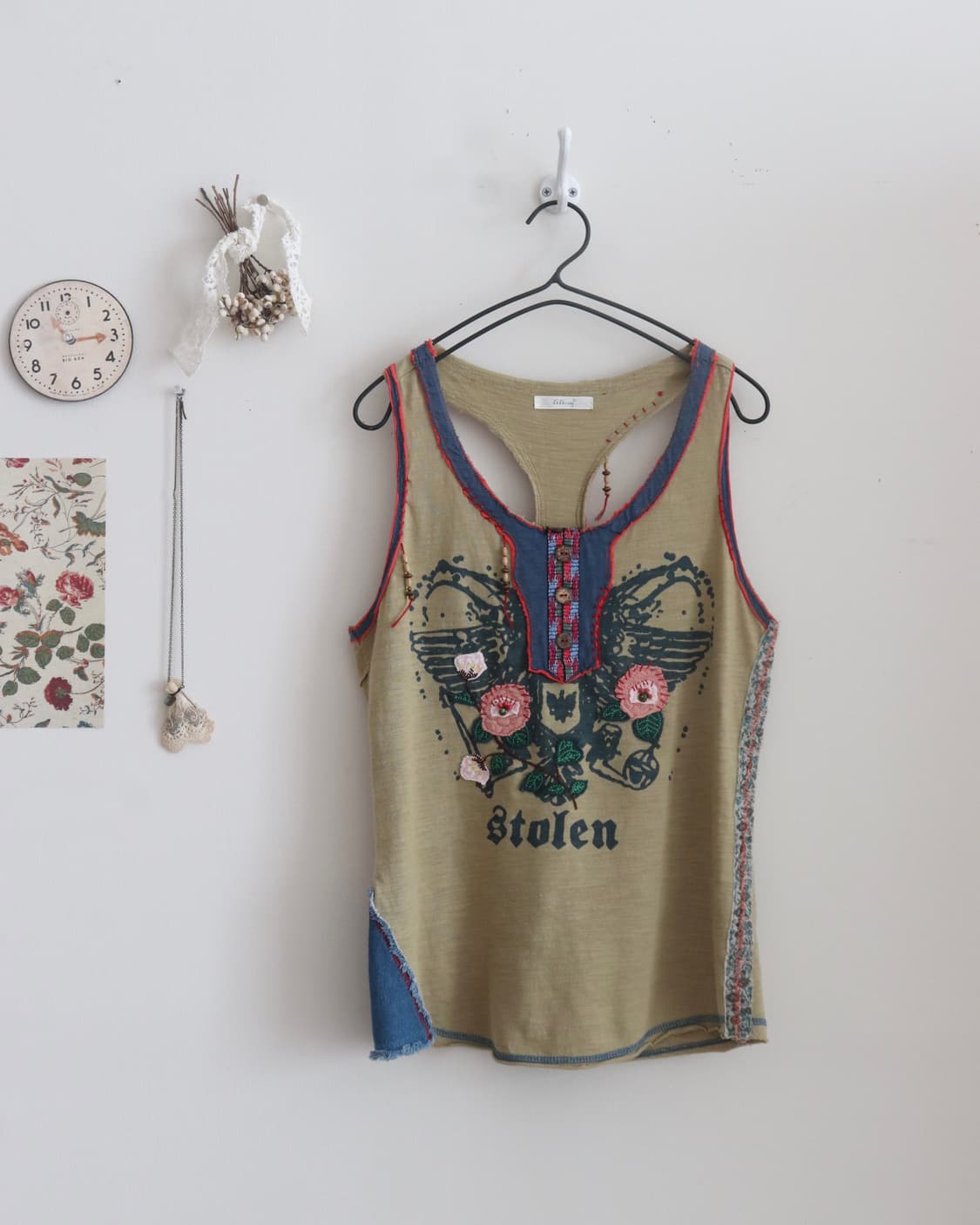 [Lilicoy] Butterfly Patchwork Tank Top 상품이미지1