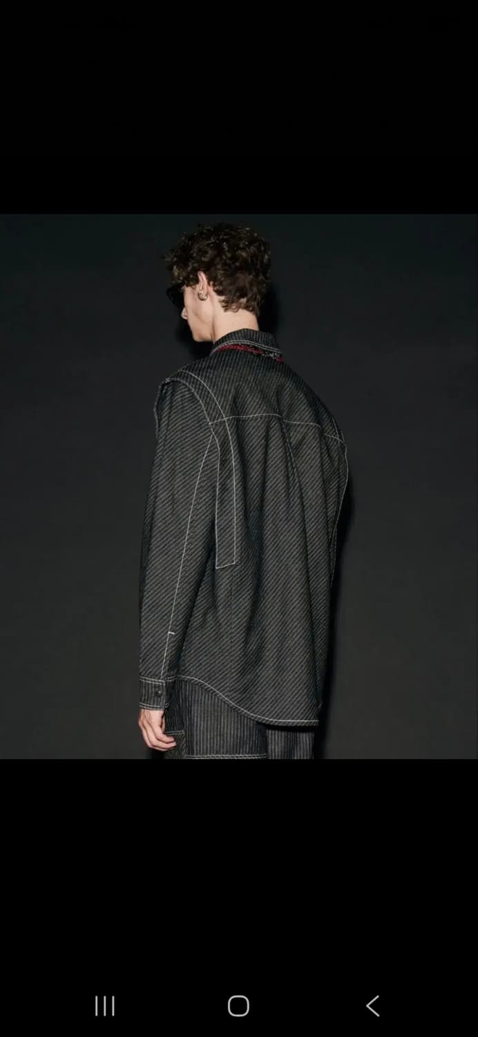 메종미네드 스트라이프 블랙 데님셔츠 긴팔 m 상품이미지7