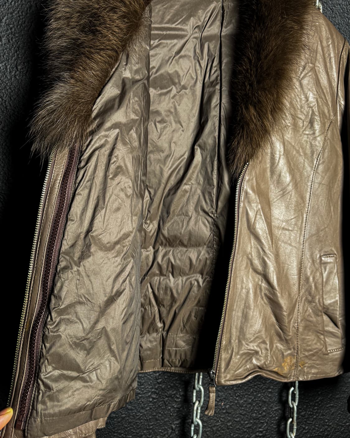 Sheep leather Fur Collar Jacket 상품이미지4