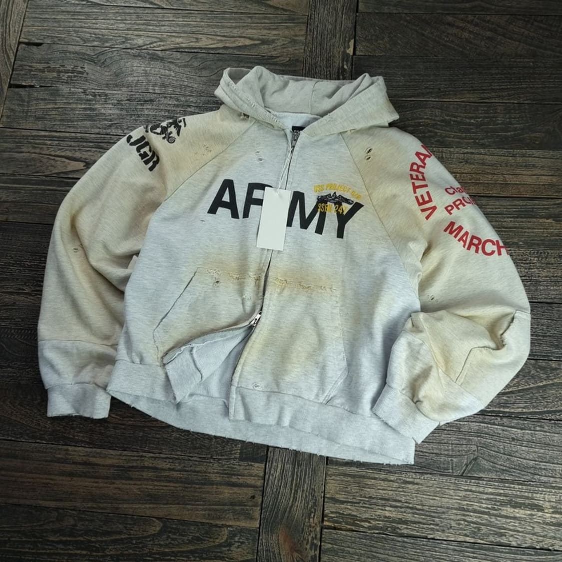 [프로젝트 GR](새상품) 리컨스트럭티드 폴디드 집 후드 P01412 상품이미지1