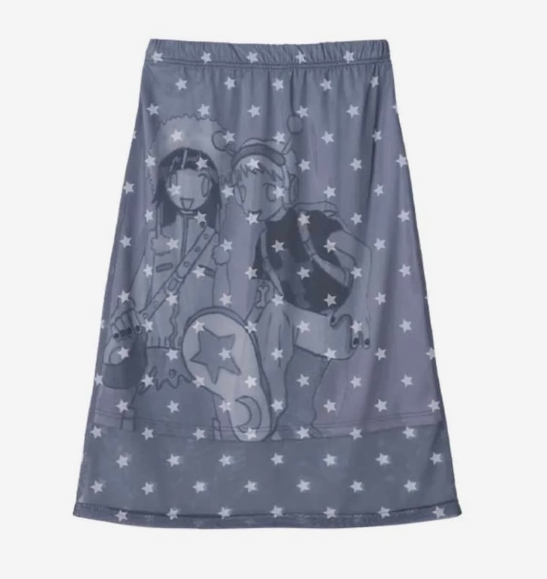 YB × Oliwa Star Print Mesh Graphic Skirt 상품이미지1