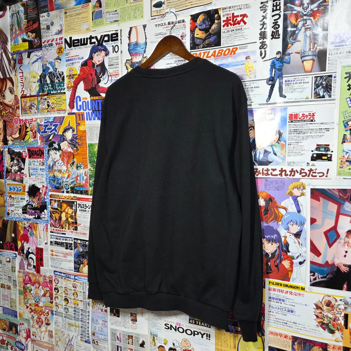 카파 올드스쿨 블루 자수 블랙 맨투맨 상품이미지6