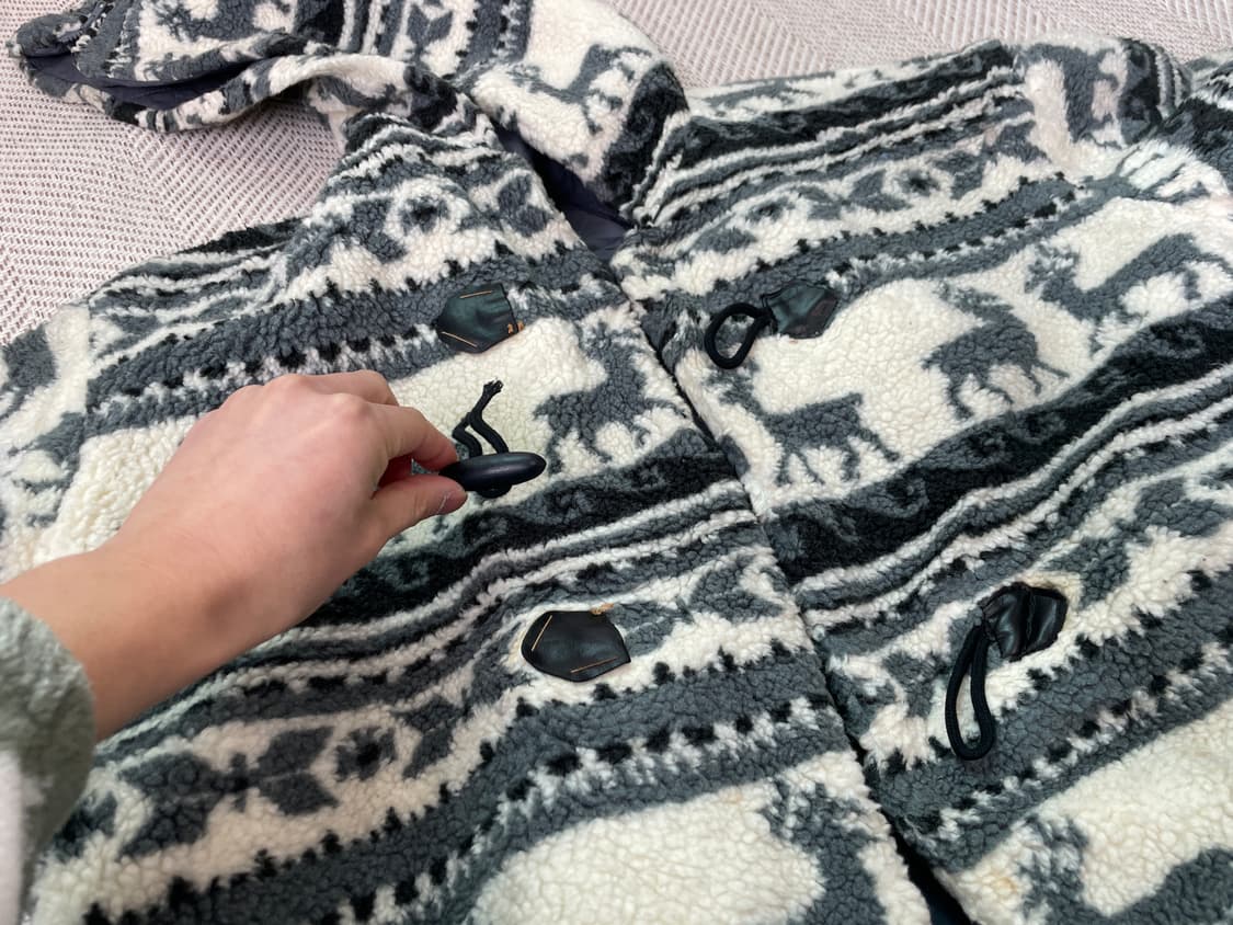 빈티지 캐나다 해비 울 노르딕 더플 코트  J03447 상품이미지5