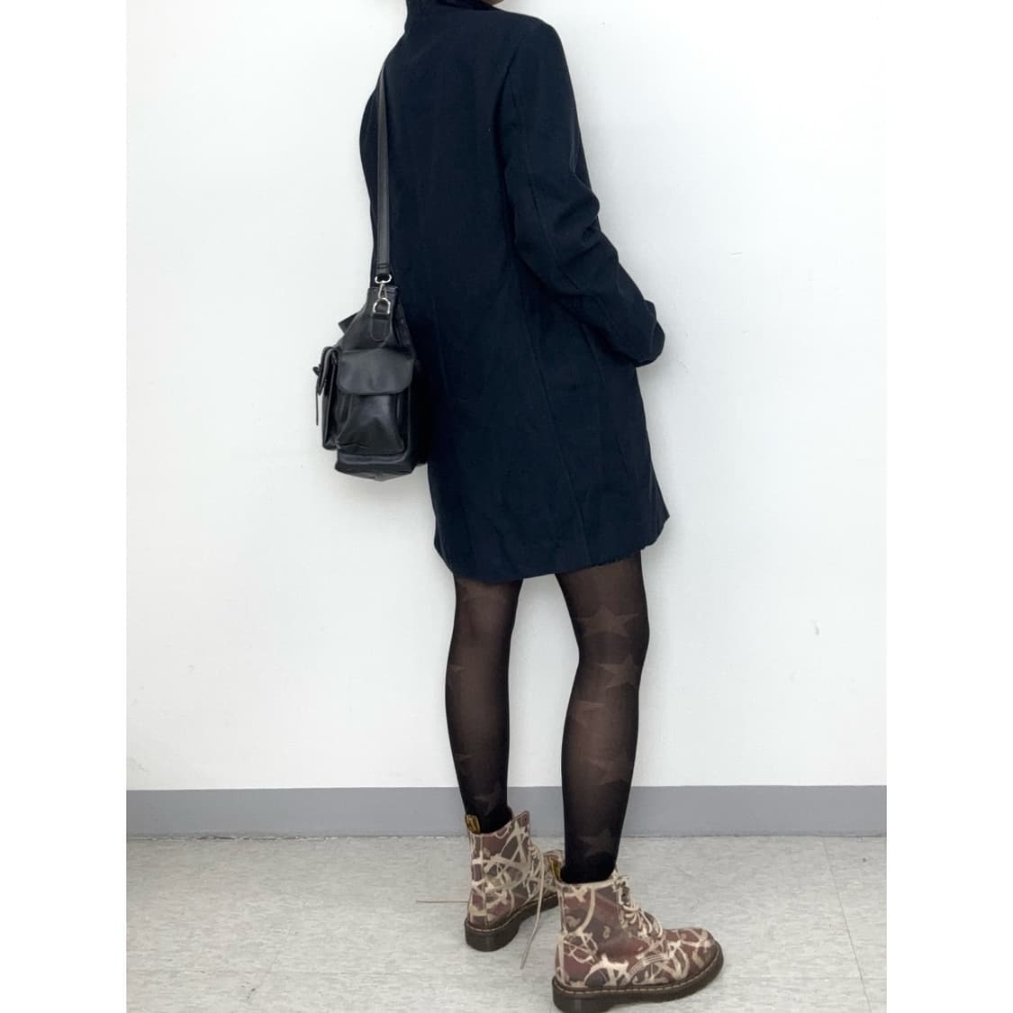 빈티지 네이비 하이넥 자켓 코트 상품이미지5