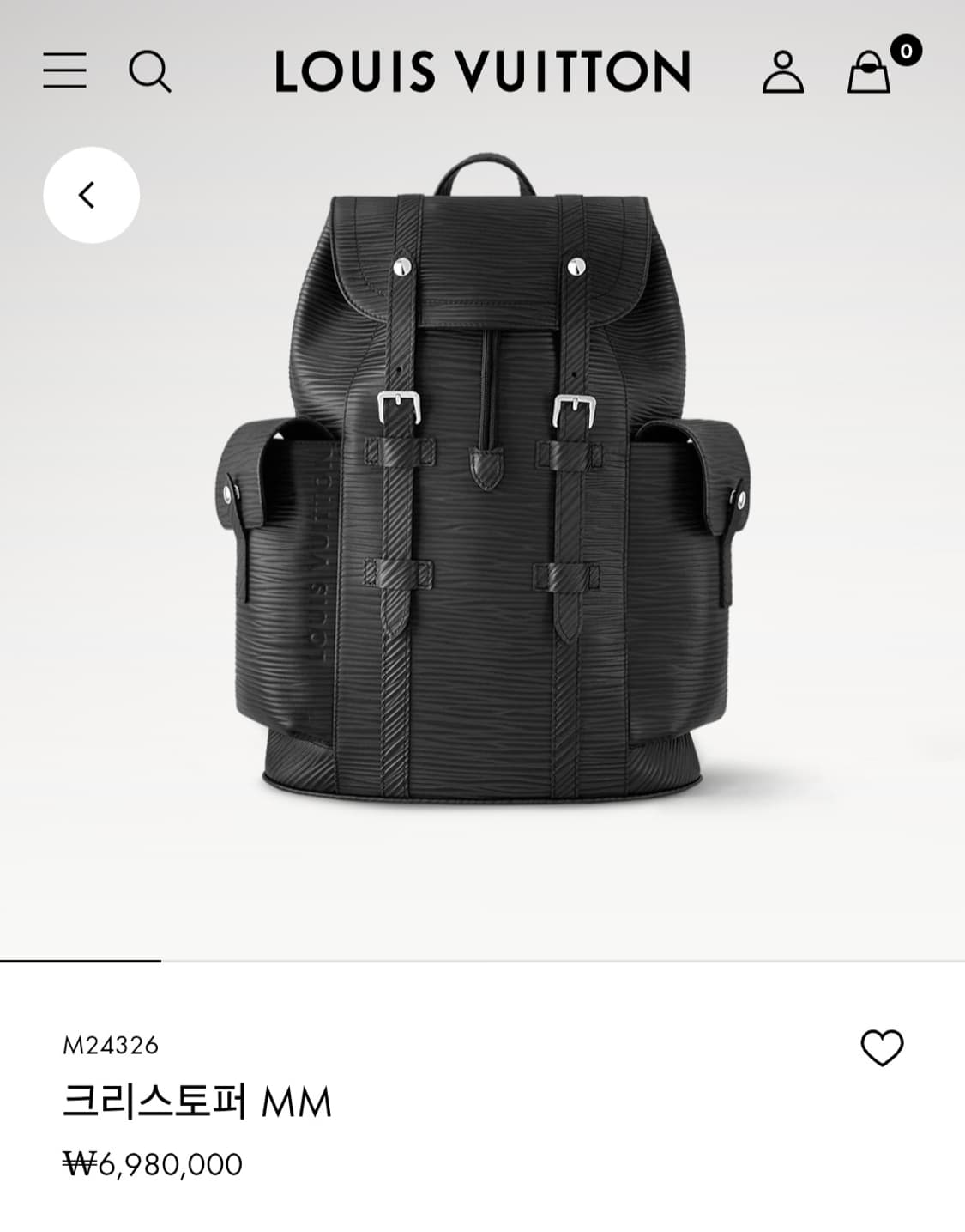 루이비통 퍼렐 한정판 크리스토퍼 백팩MM 신형 25년1월 (새상품) 상품이미지3