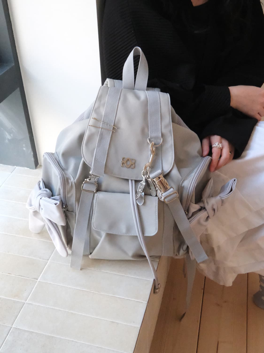 시월 107 리본 보우 백팩(새상품) 상품이미지3