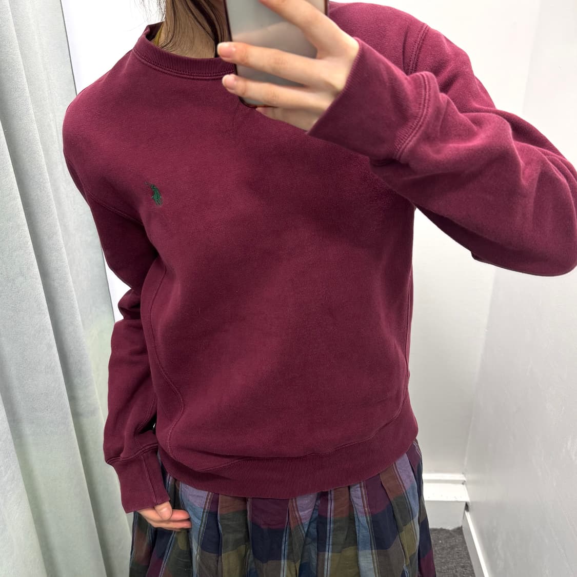 폴로 와인 기모 스웻셔츠 상품이미지2