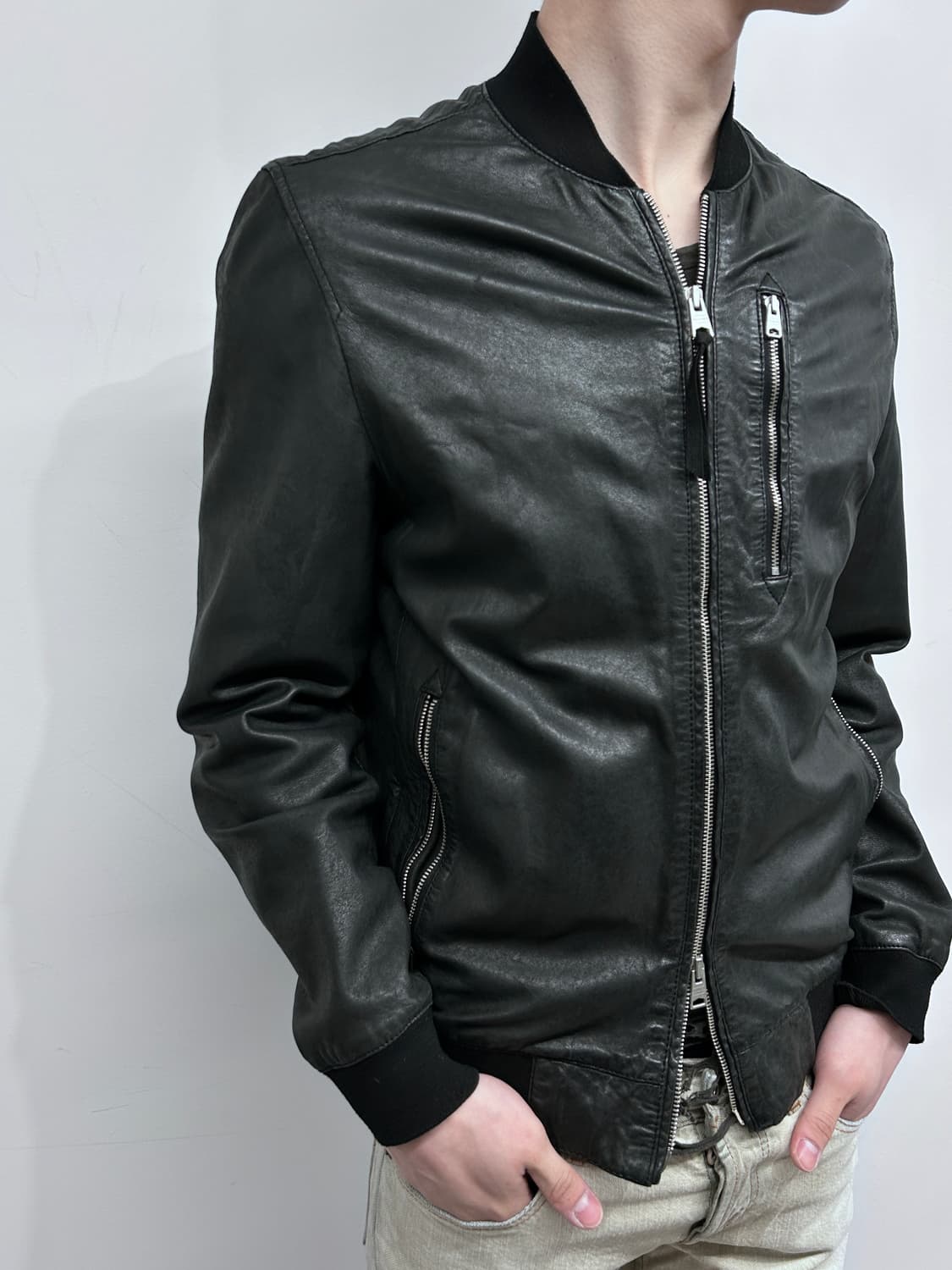 올세인츠 램스킨 봄버 자켓 상품이미지1