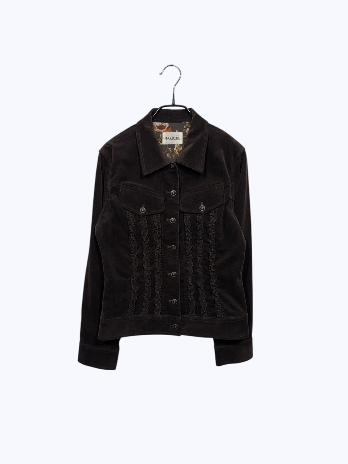 INGEBORG corduroy frill jacket brown  상품이미지1