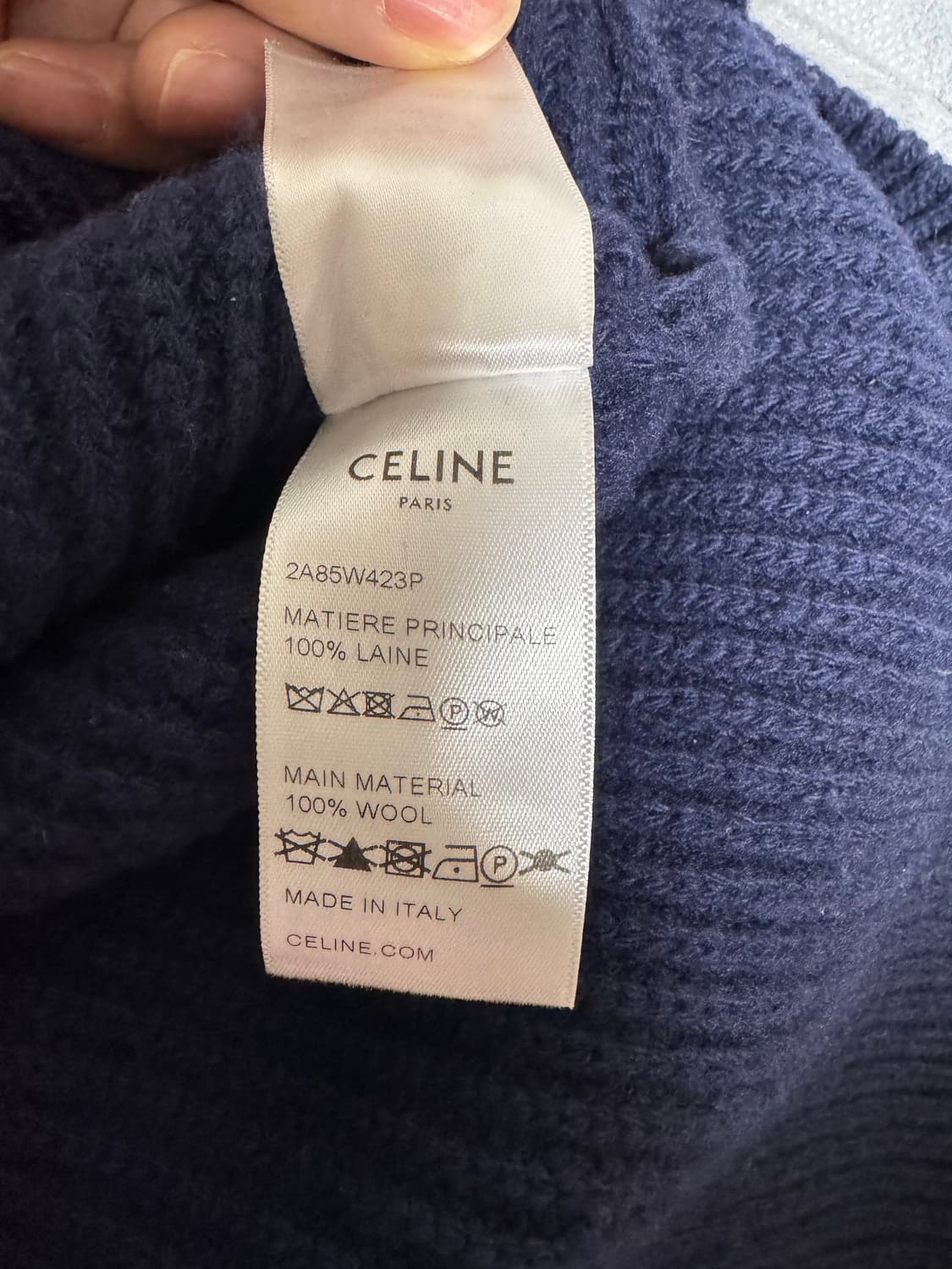 셀린느 울 니트 네이비 (XS) 상품이미지5