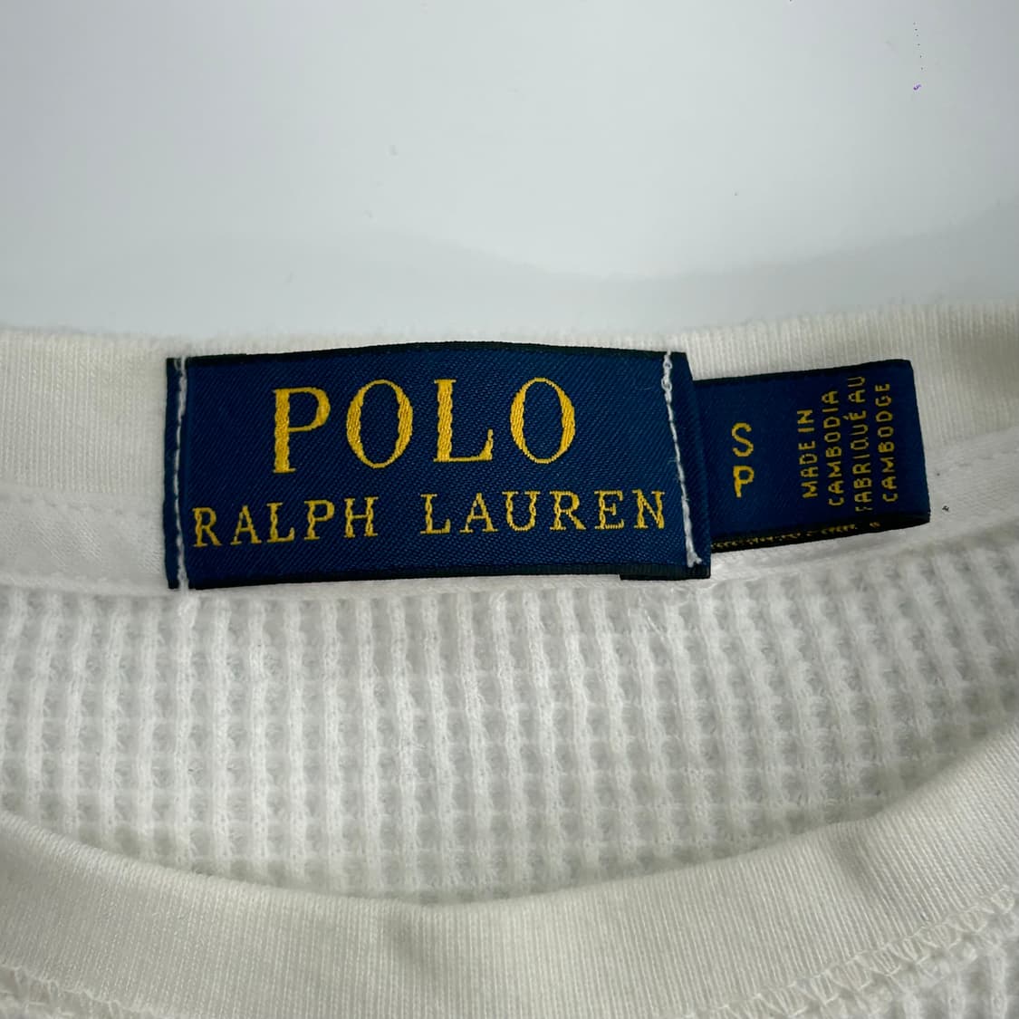 Polo 폴로 네이비로고 화이트 와플 니트  상품이미지5