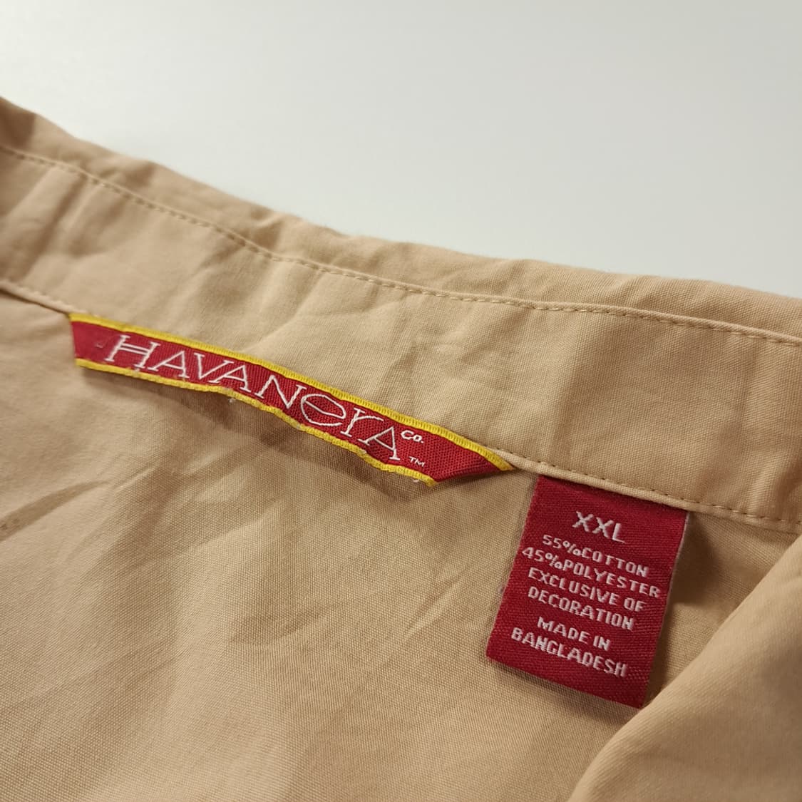 CK188 2XL 하바네라 00s 베이지 4포켓 과야베라 반팔 셔츠 남 상품이미지3