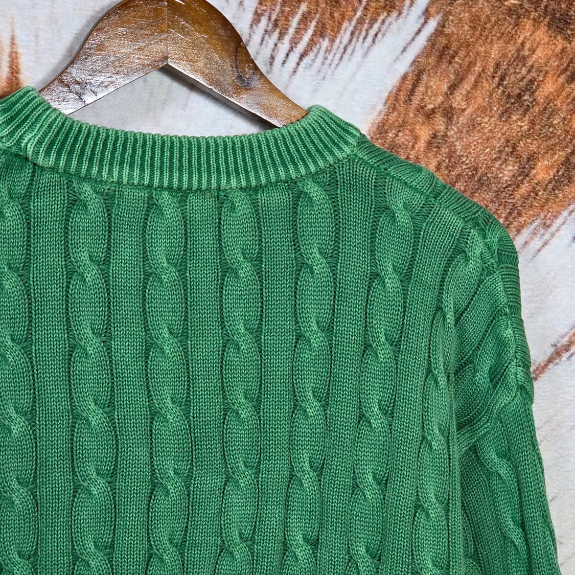 빈티지 그린 꽈배기 니트 상품이미지5