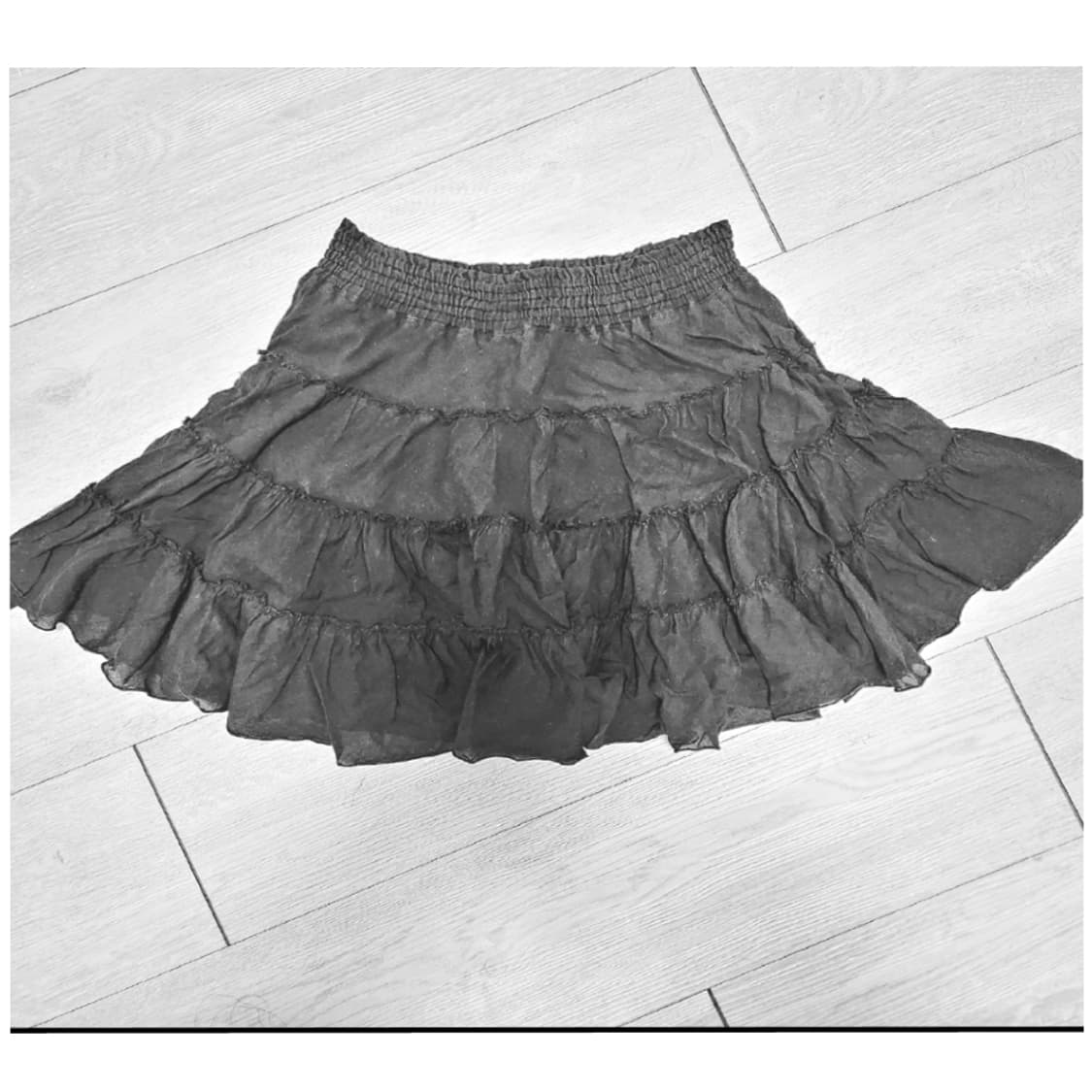 고스로리 고스펑크 갸루 검정색 캉캉 미니 스커트 상품이미지1