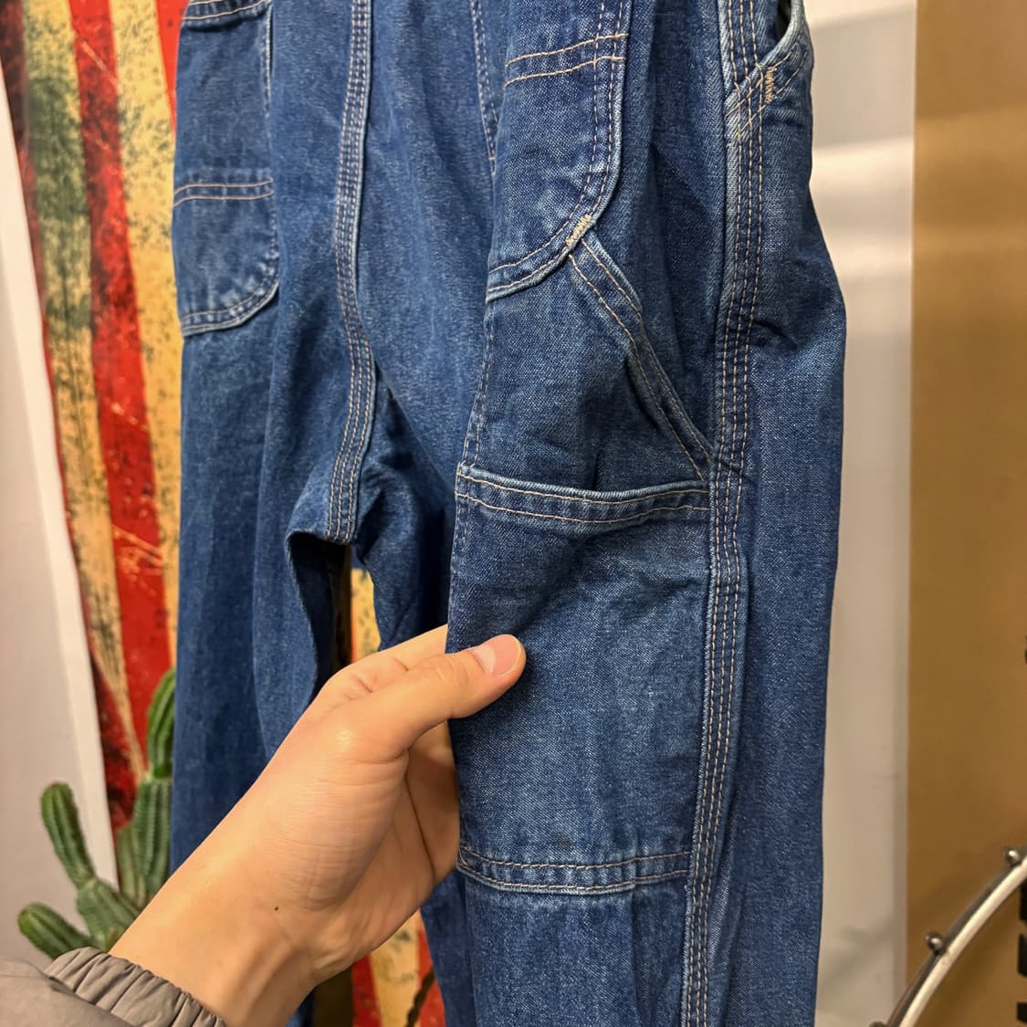 칼하트 FR 방염 리얼워크 와이드핏 카펜터 데님팬츠 N379 상품이미지8