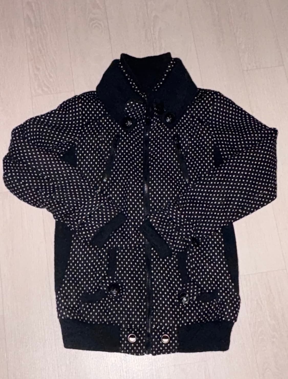 도트 무늬 블랙 갸루 자켓 상품이미지1