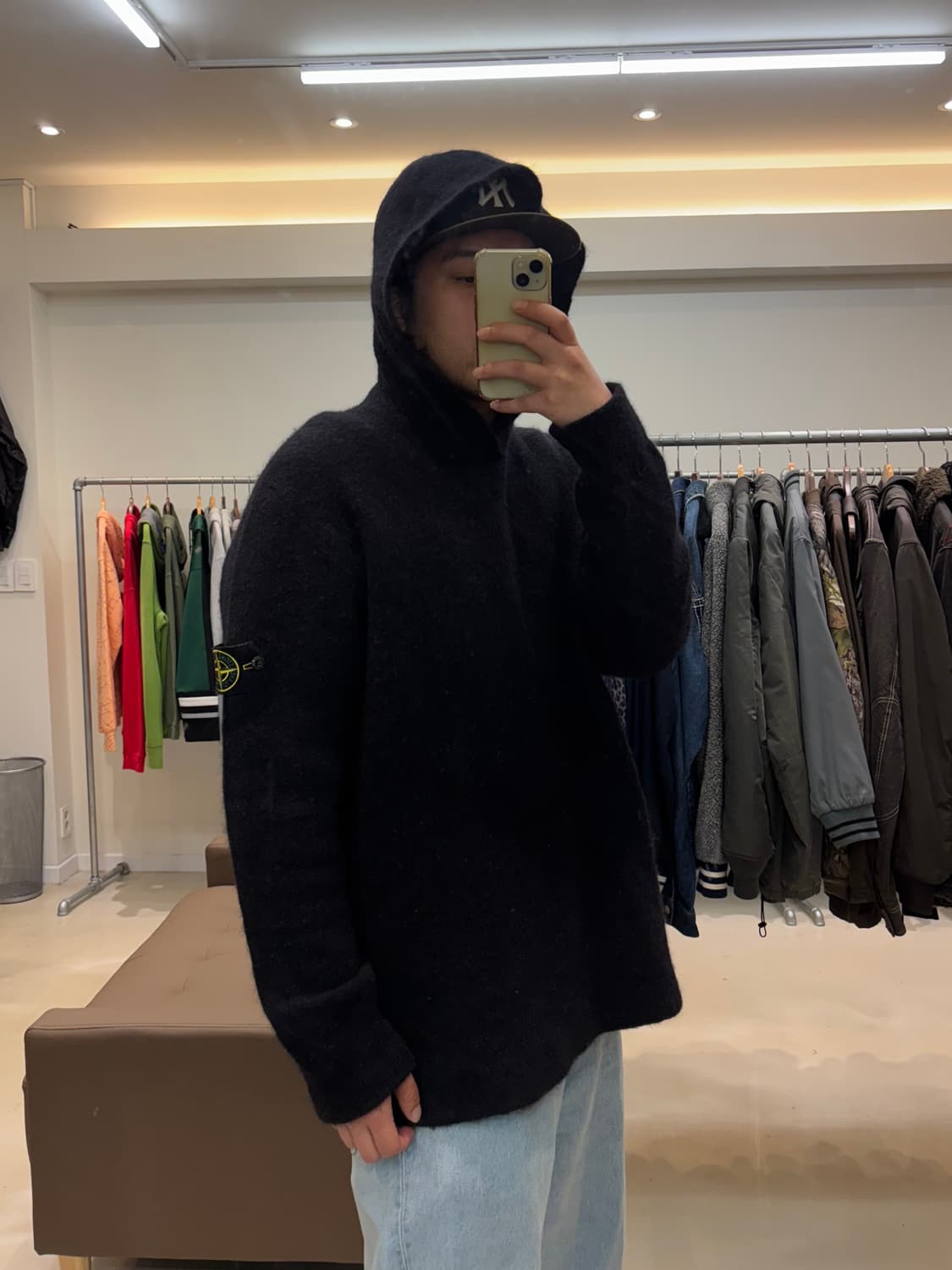 스톤아일랜드 515D5 와펜 패치 모헤어 후드 상품이미지6