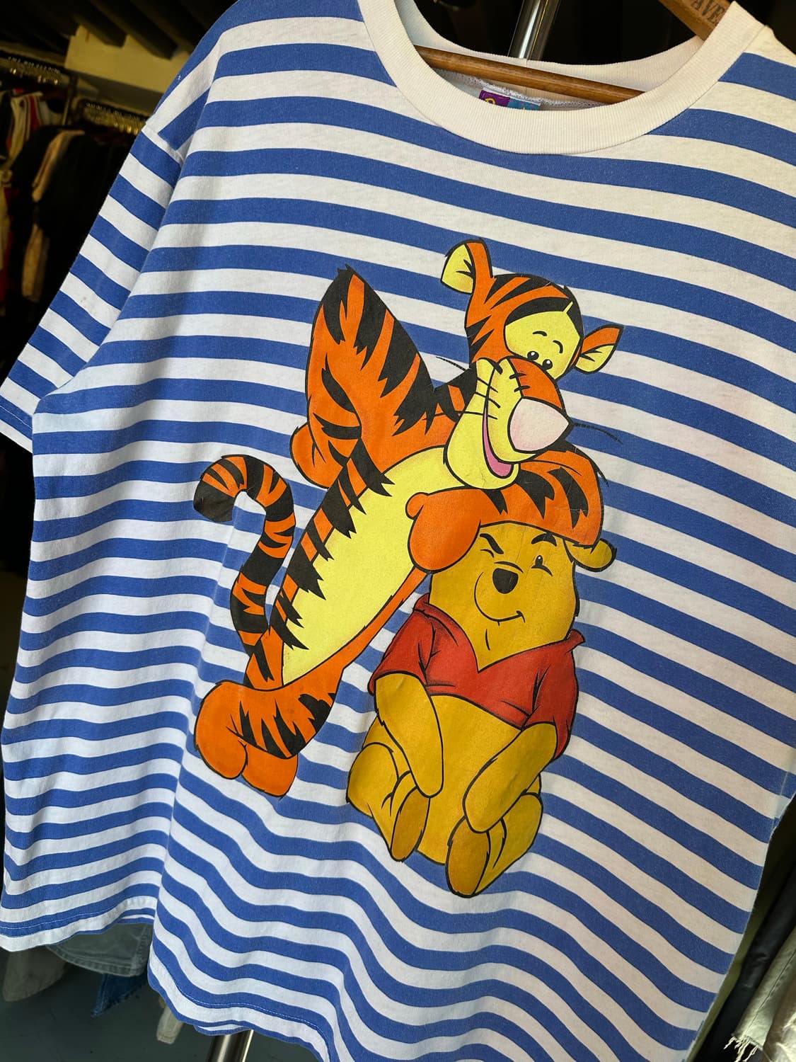 디즈니 푸 Pooh 스트라이프 프린팅 티셔츠 상품이미지4