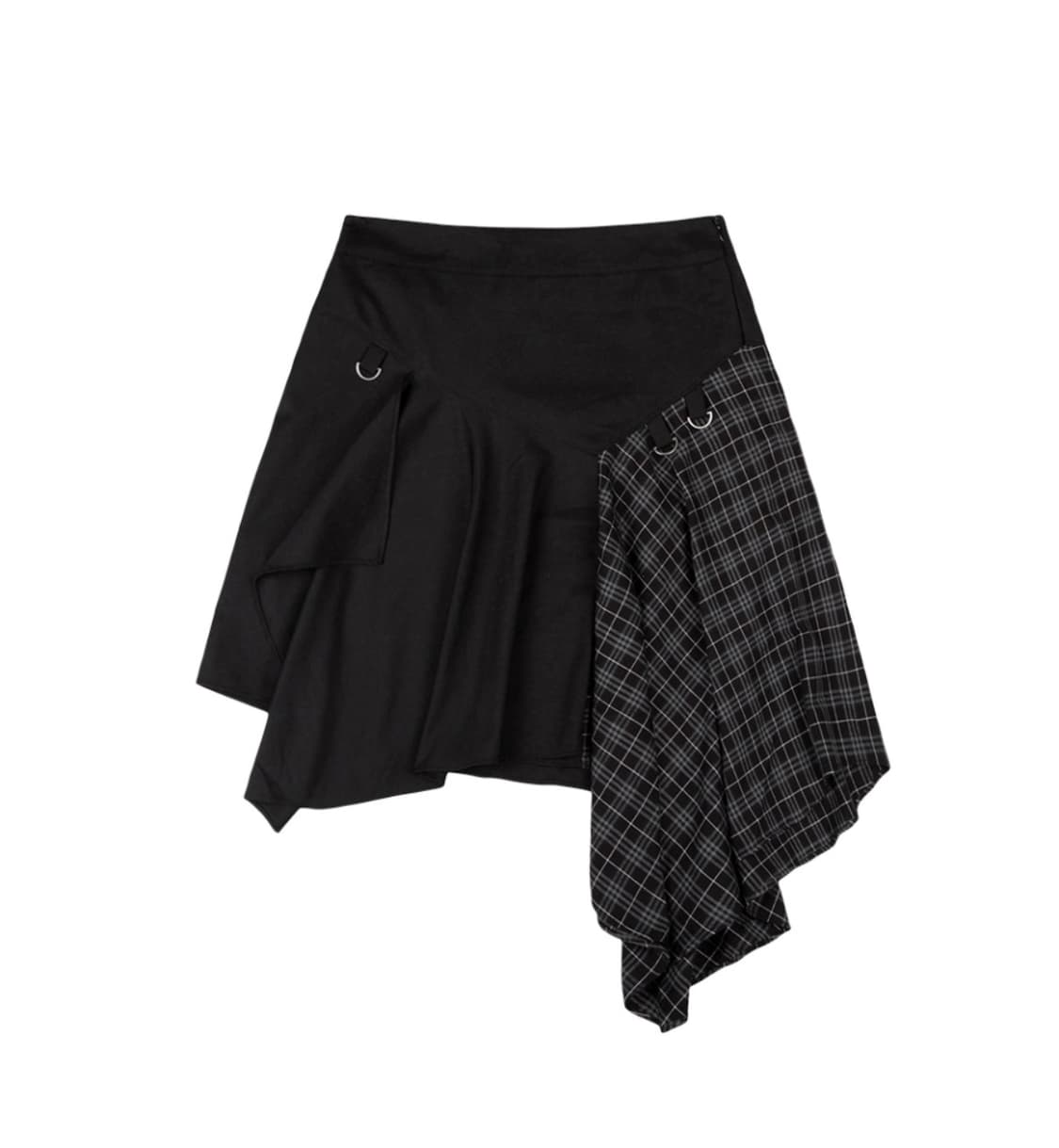 뚜오미오 스커트LAYERED ASYMMETRIC SKIRT [BLACK] 상품이미지1