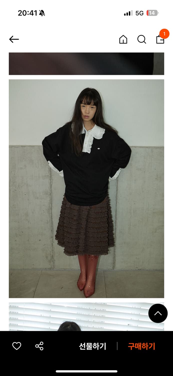 호쿠스포쿠스 lace collar t shirt 레이스 카라 티셔츠 상품이미지3