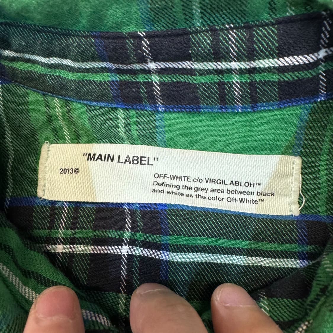 오프화이트 스프레이 플란넬 셔츠 made in ITALY (S)   상품이미지5
