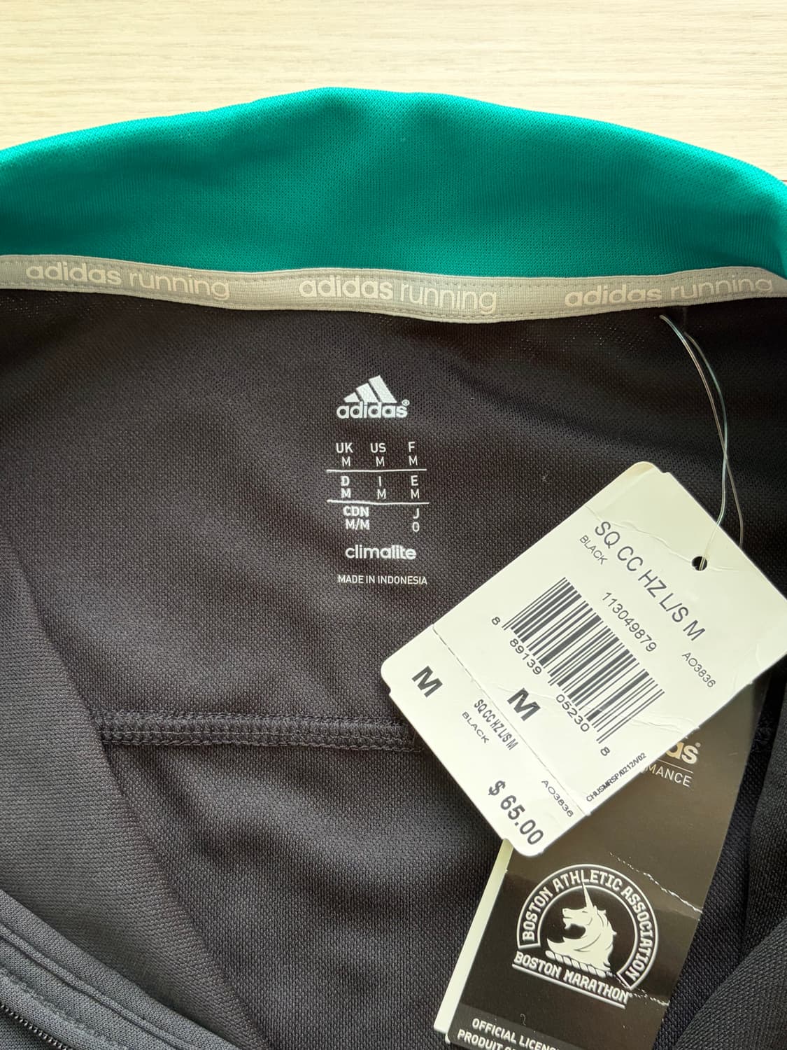 2016 보스톤 마라톤 오피셜 굿즈 아디다스 러닝 하프집업 M (100) 상품이미지5