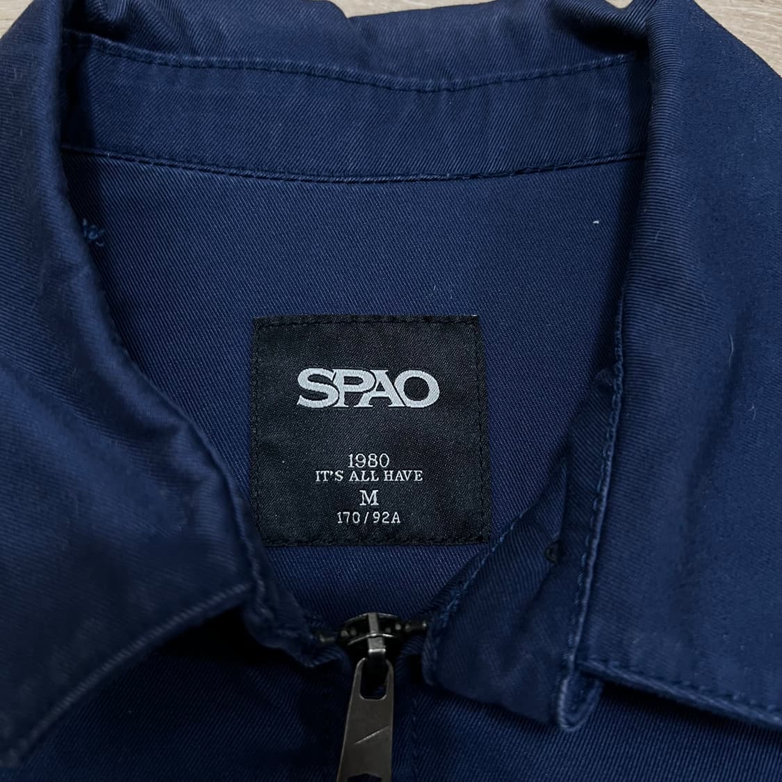 스파오 베이직 해링턴 집업 스윙자켓 [네이비] M/95 상품이미지4