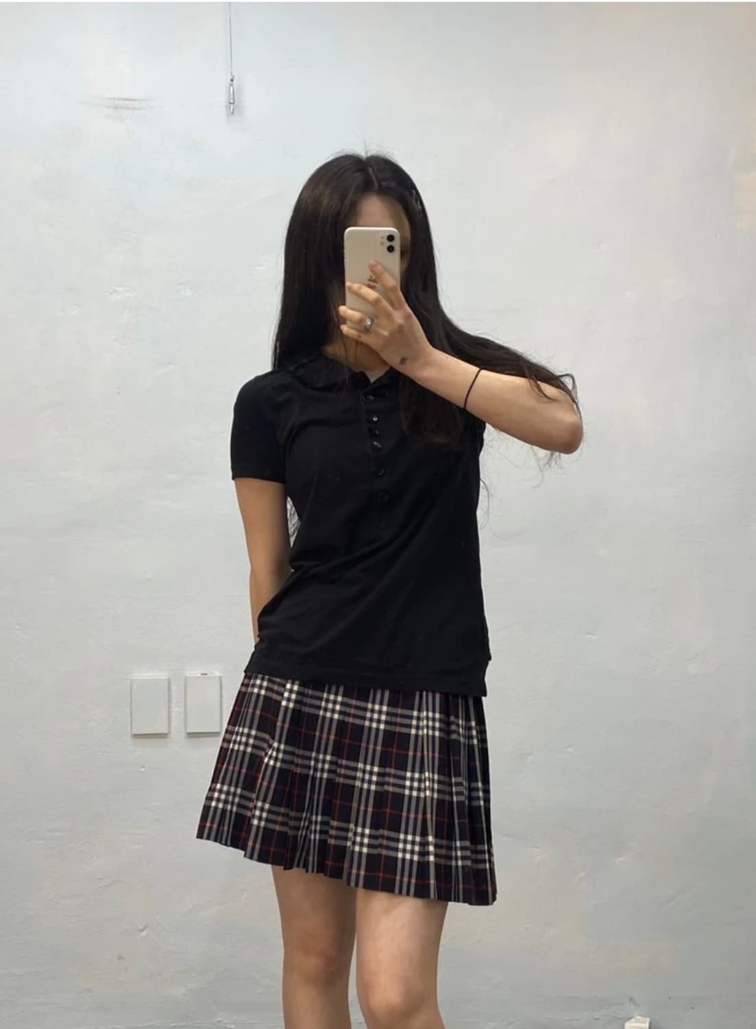 [9275]Burberry navy check mini skirt 상품이미지2