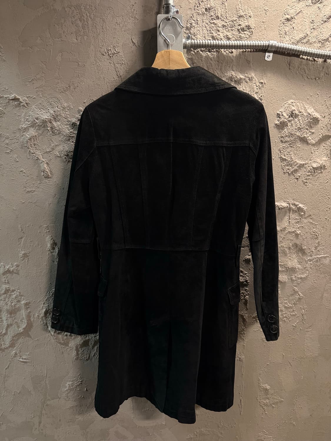 S 씨씨클럽 CC club 돈피 스웨이드 하프 코트 블랙 상품이미지5