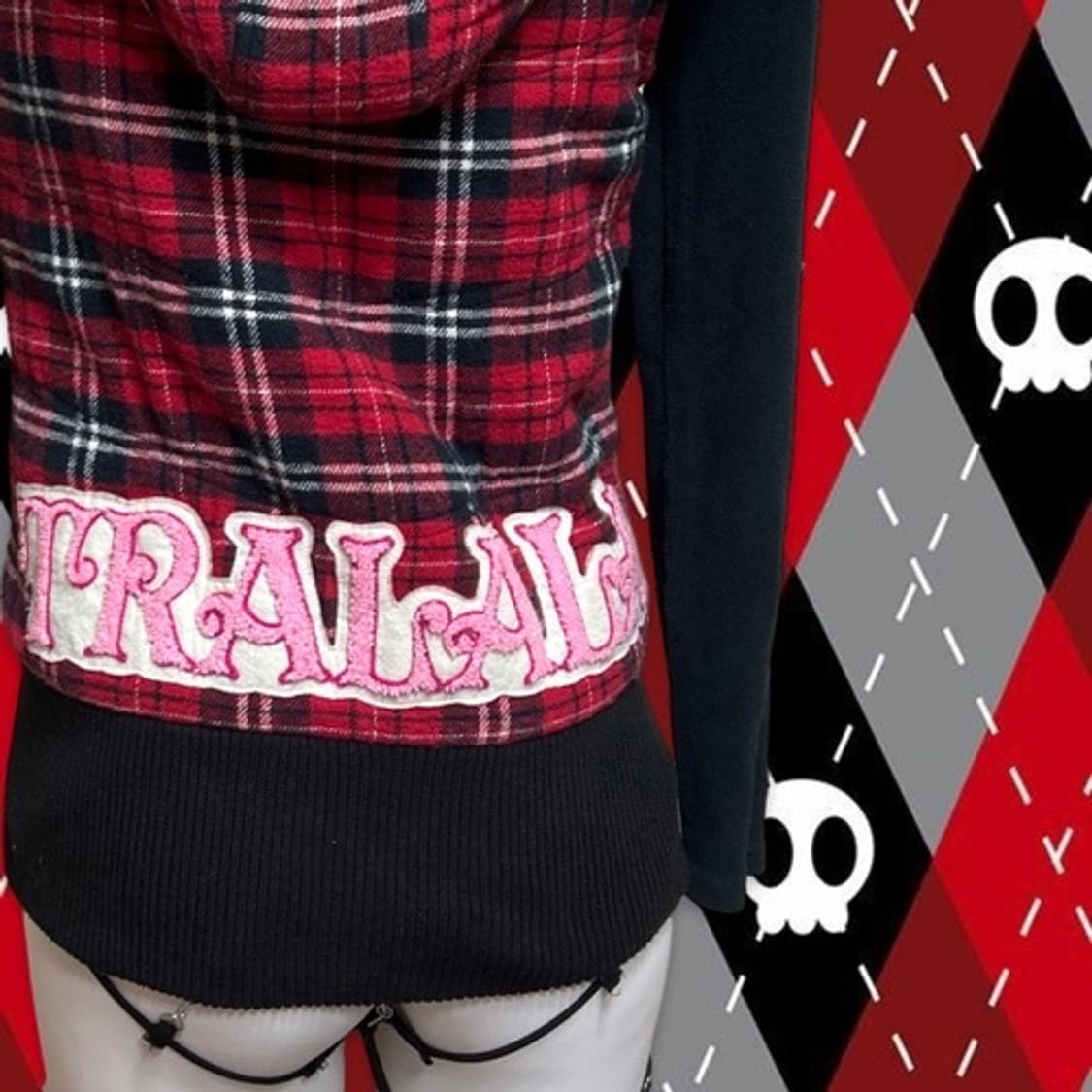 Tralala red check white fur vest 상품이미지6