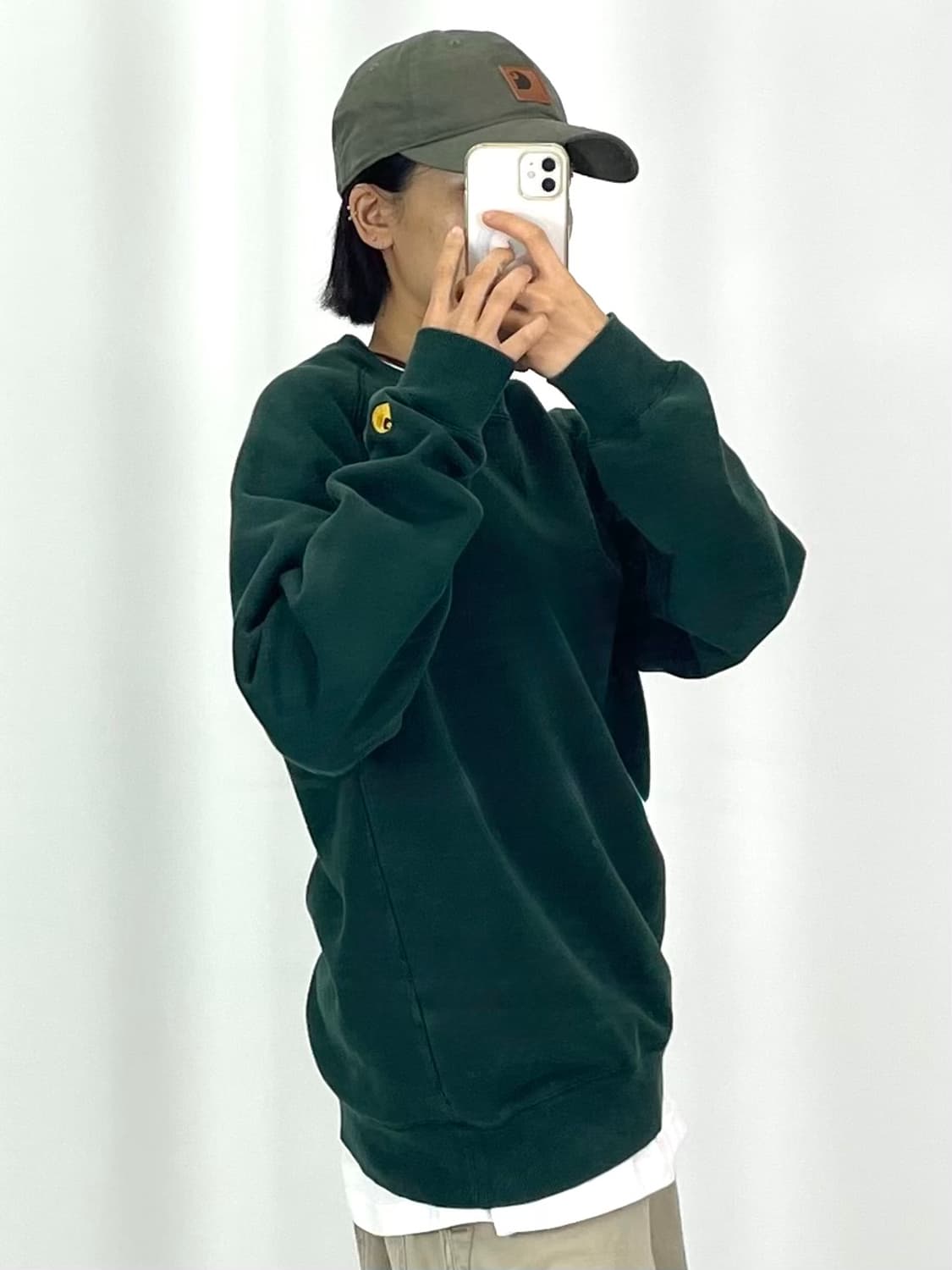 [품명/색상] : [L]CARHARTT 그린 맨투맨  상품이미지2