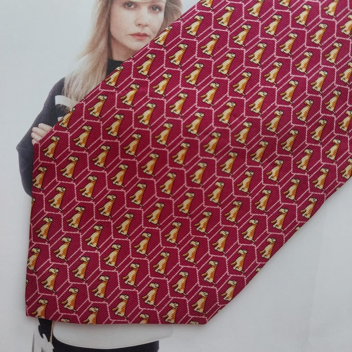 버버리 진핑크 강아지 모티브 넥타이 9.5cm A+~A등급 K2554
 상품이미지6