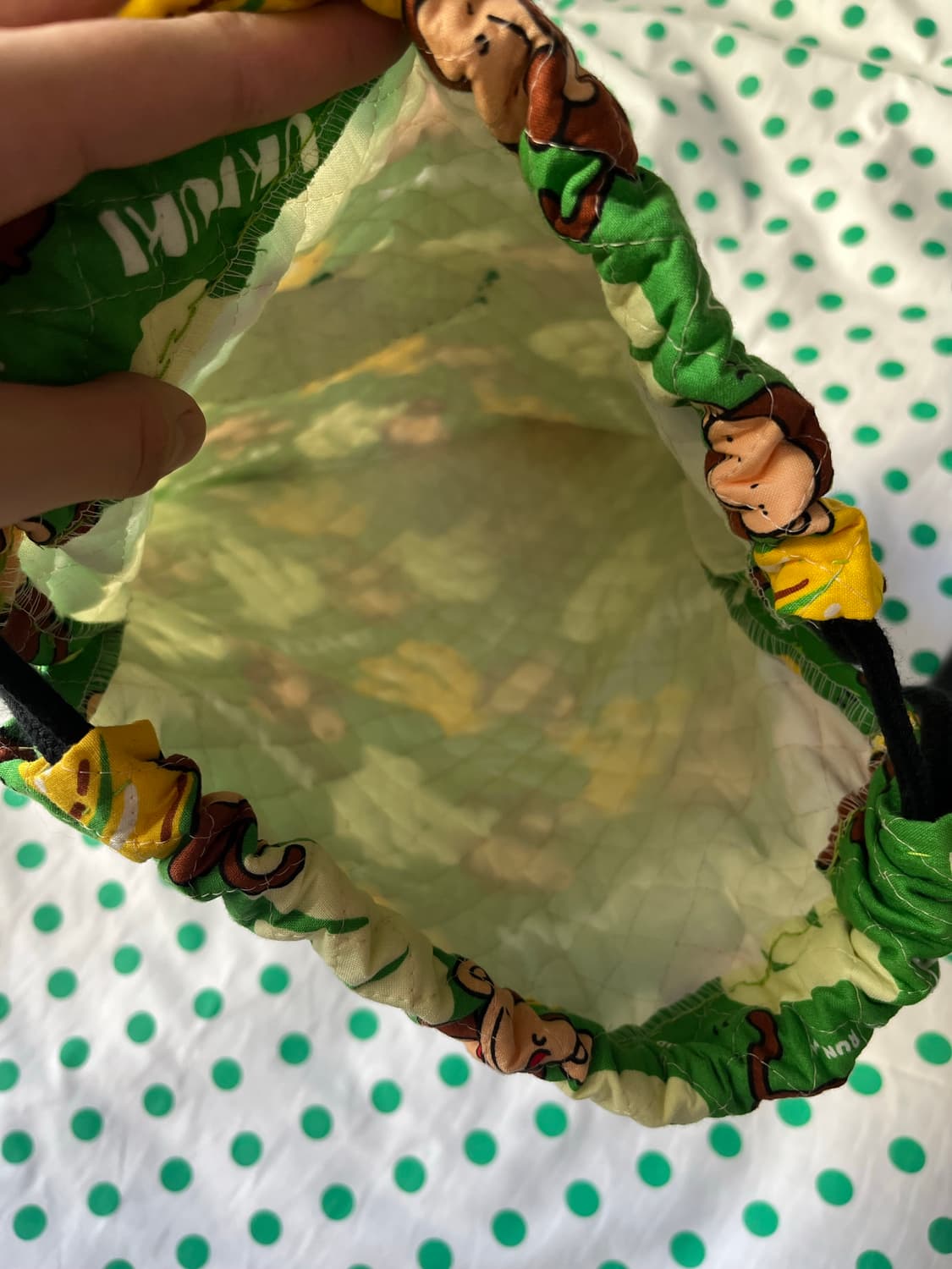 🧵 몽키 누빔원단 복조리백 상품이미지8